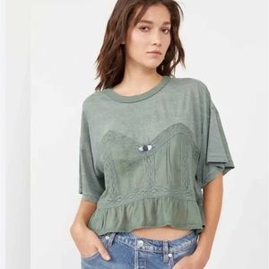 Free People "Fall in Love" drop shoulder crop top.